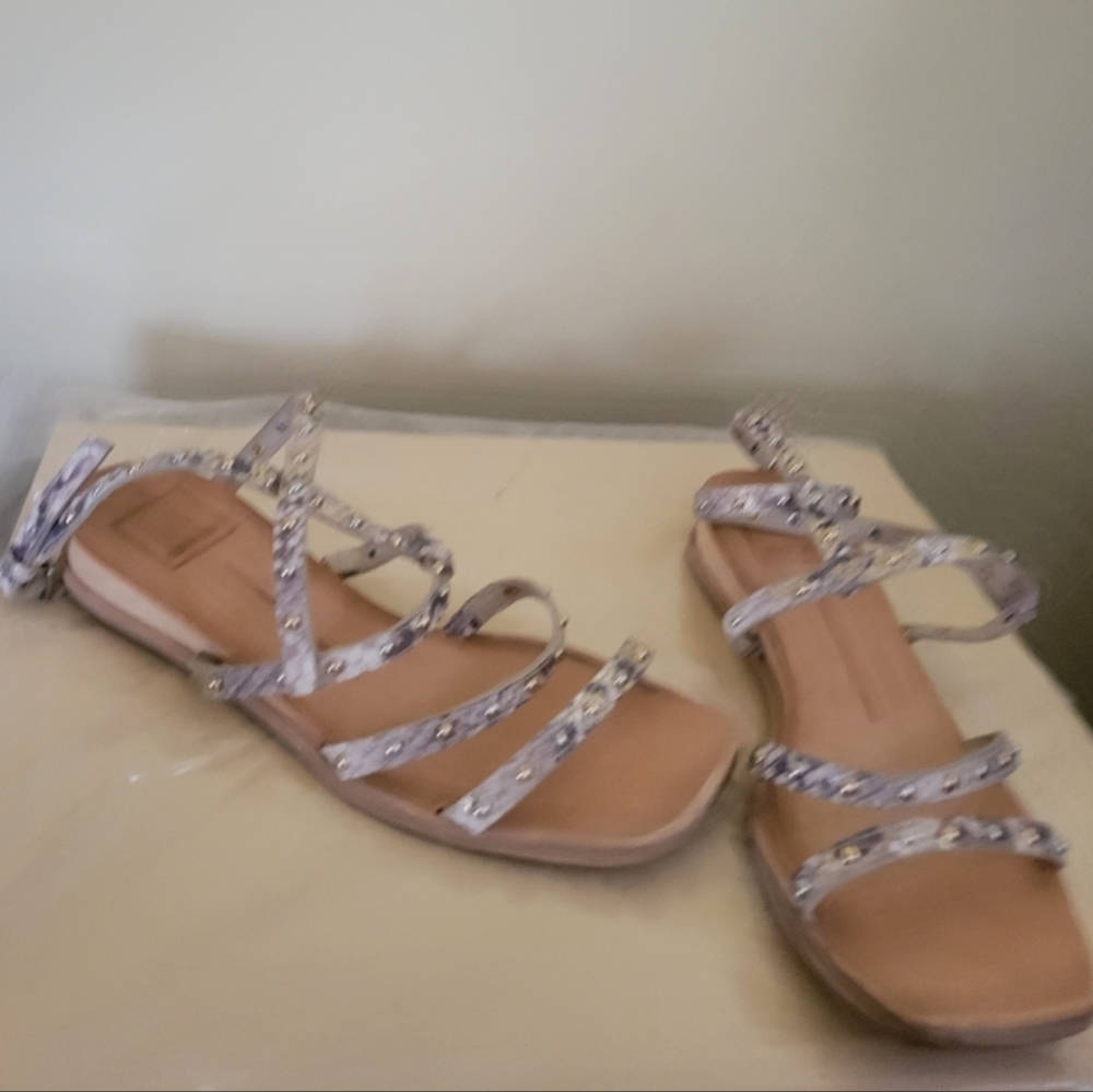 Mixed metallics strappy gladiator sandals